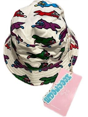 NWT ICECREAM BBC Running Dog Reversible Bucket Hat Multi Colour Streetwear